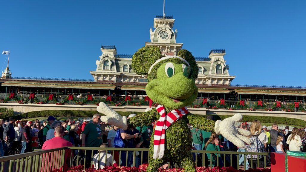 Magic Kingdom decorado para o Natal