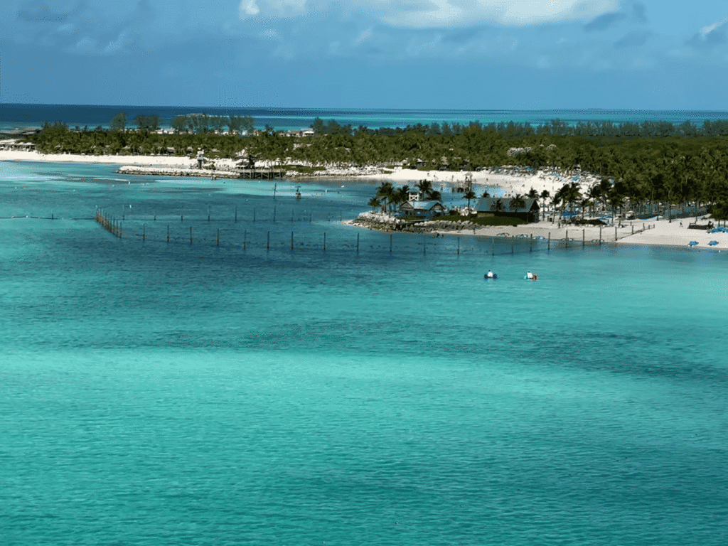Castaway Cay Vista da varanda do Disney Wish